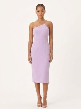 Lulus Olia Lavender Asymmetrical Halter Midi Dress XL NWT